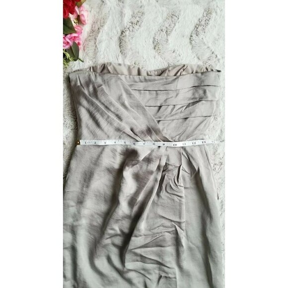 BCBG Generation Silver Metallic Gray Strapless Mini Dress Size 4 - Picture 9 of 10